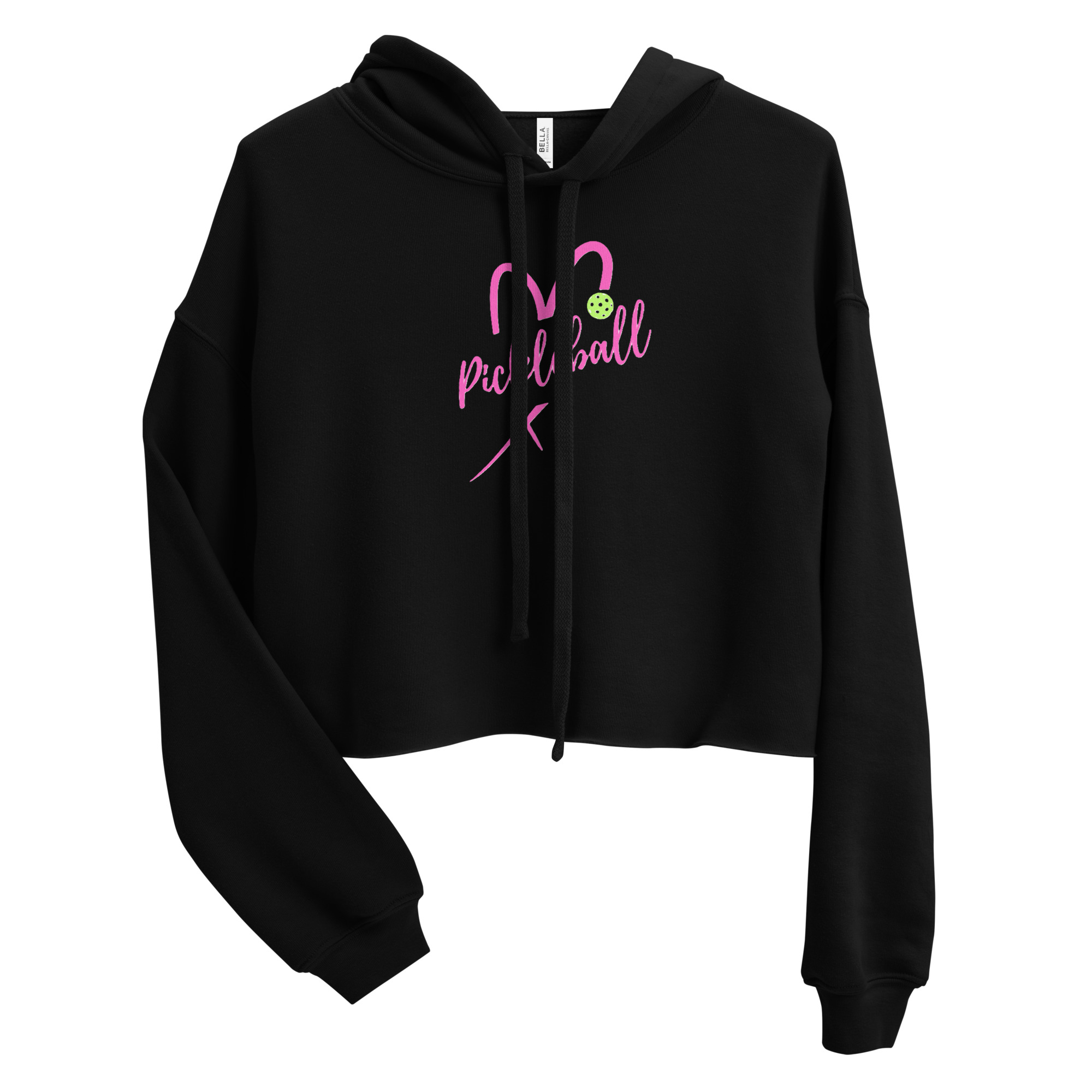 Cutest Love Pickleball Women’s Cropped Hoodie – Black - Image 2